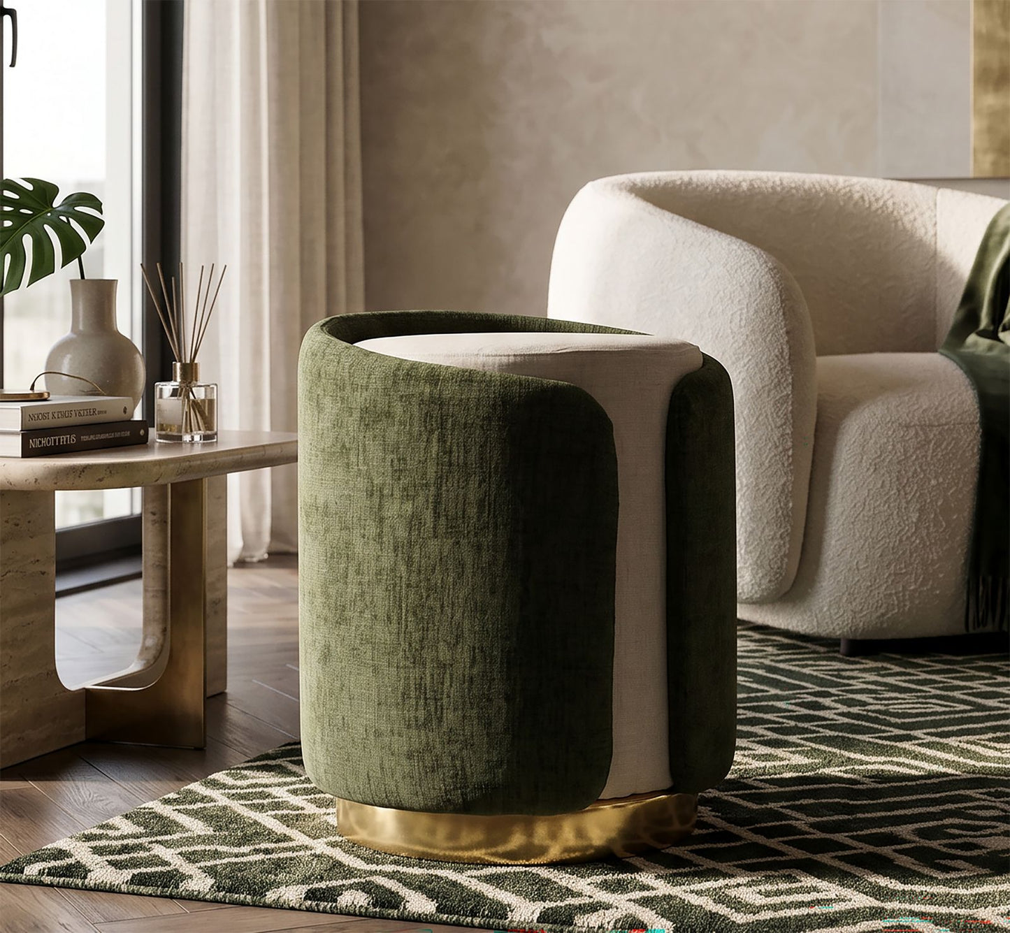 POUF SPACE VERDE CM Ø 40X50