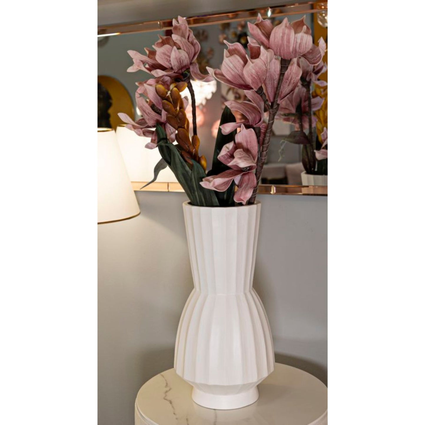 Vaso Glint Ø25x50 cm – Vaso Alto Decorativo con Finitura Effetto Pietra Naturale