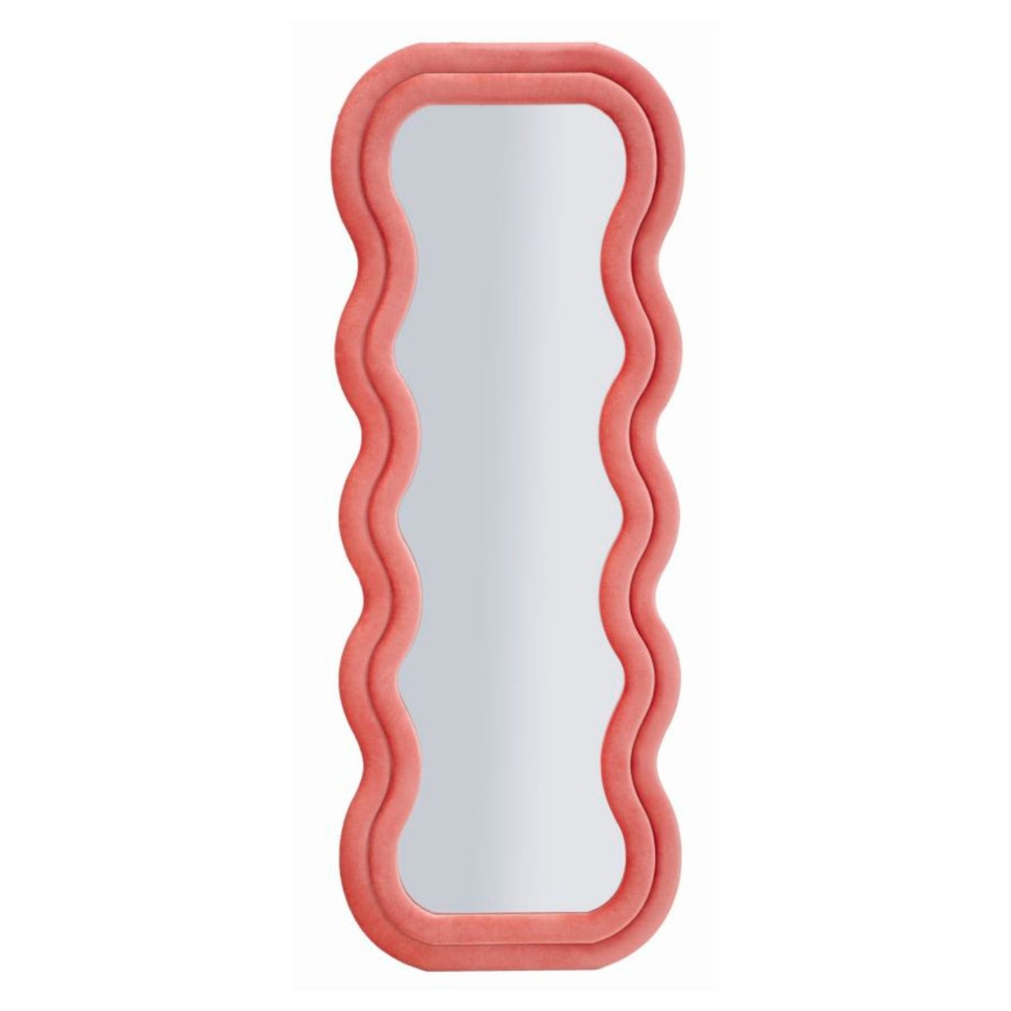 Specchio da Muro Emily Velluto Rosa 60x160 cm – Stile Romantico con Cornice Soft Touch