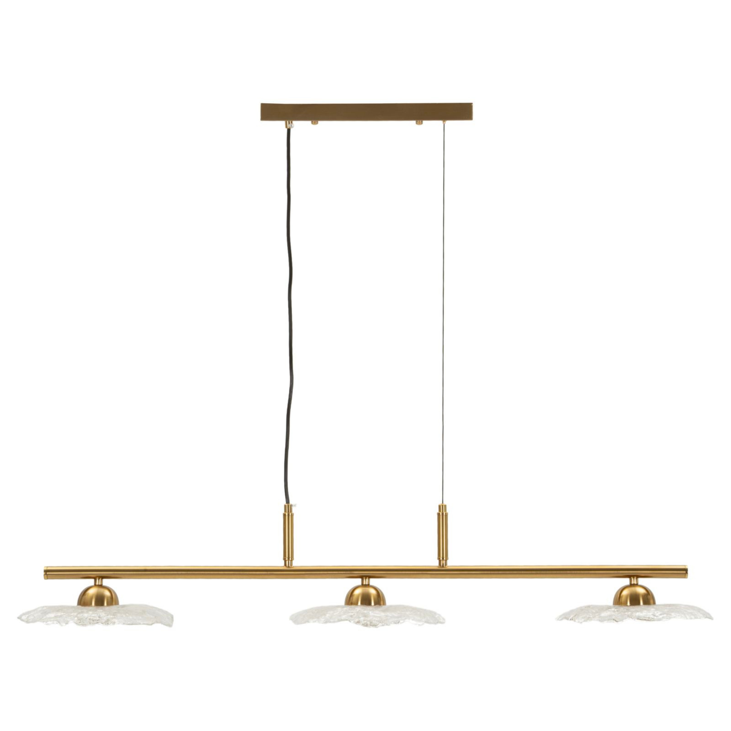 LAMPADARIO EMILY 3 LUCI VETRO TRASPARENTE CM 100X24X18