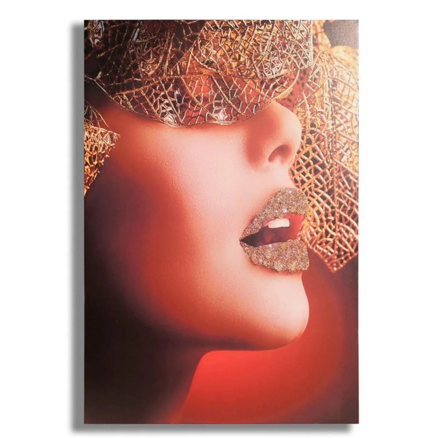 Quadro Stampa Su Tela Lady Face W Leaf 80×3,8×120 cm
