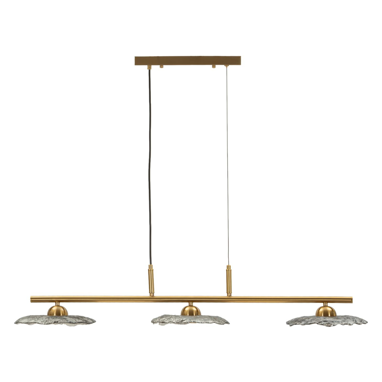 LAMPADARIO EMILY 3 LUCI VETRO GRIGIO CM 100X24X18