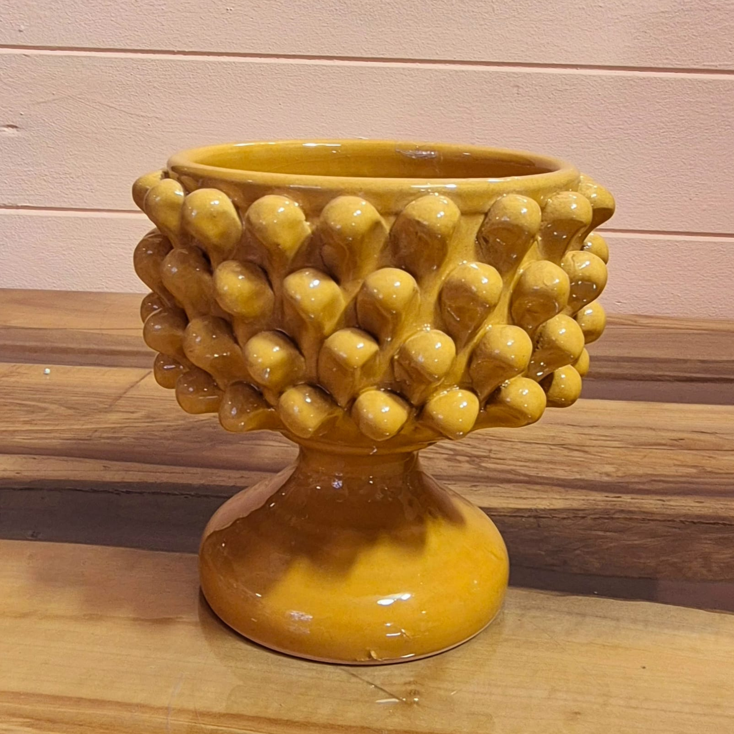 MEZZA PIGNA ARTIGIANALE OCRA, 18 x H 17 cm