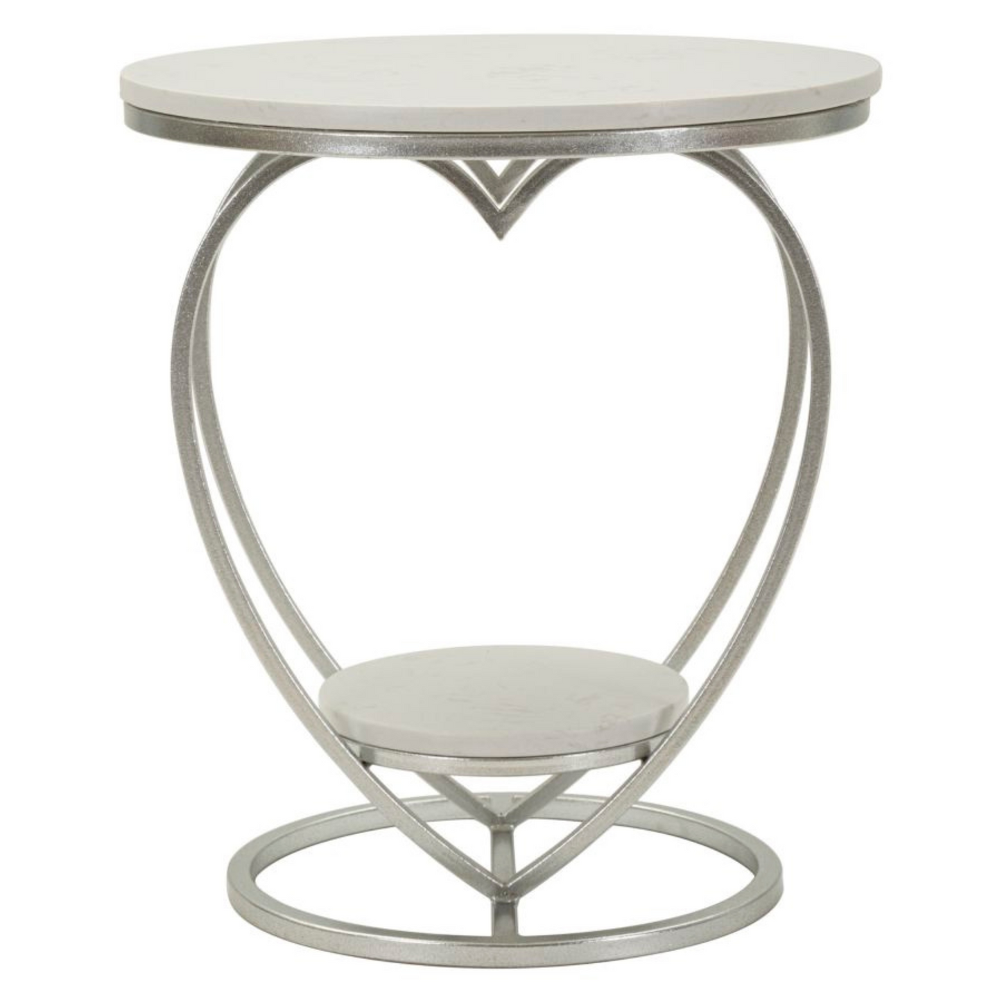 TAVOLINETTO HEART ARGENTO CM Ø 40X45,5