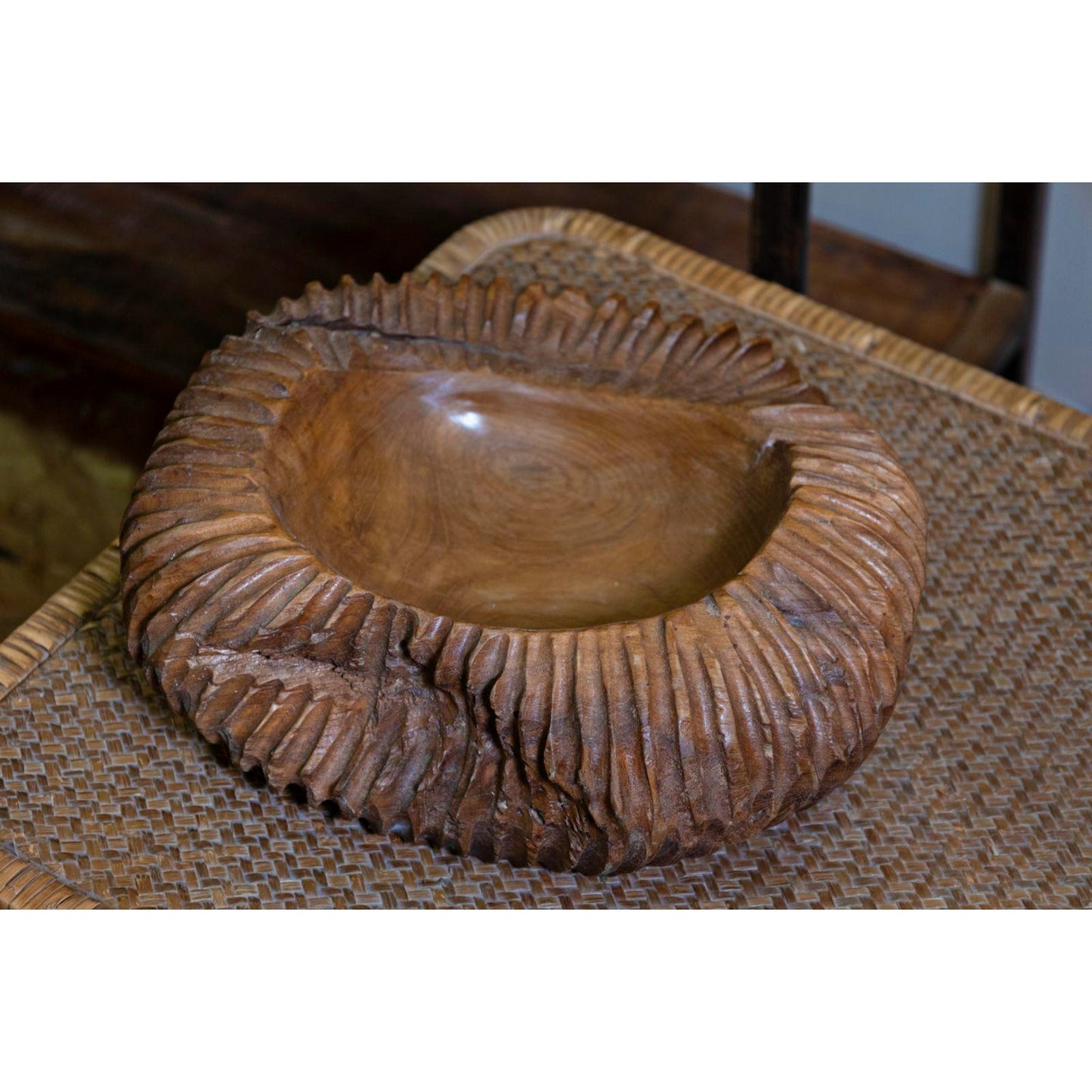S/TASCHE GARIT IN TEAK RICICLATO CM Ø 32X11 (PEZZI UNICI - NON RIP. IN SERIE)