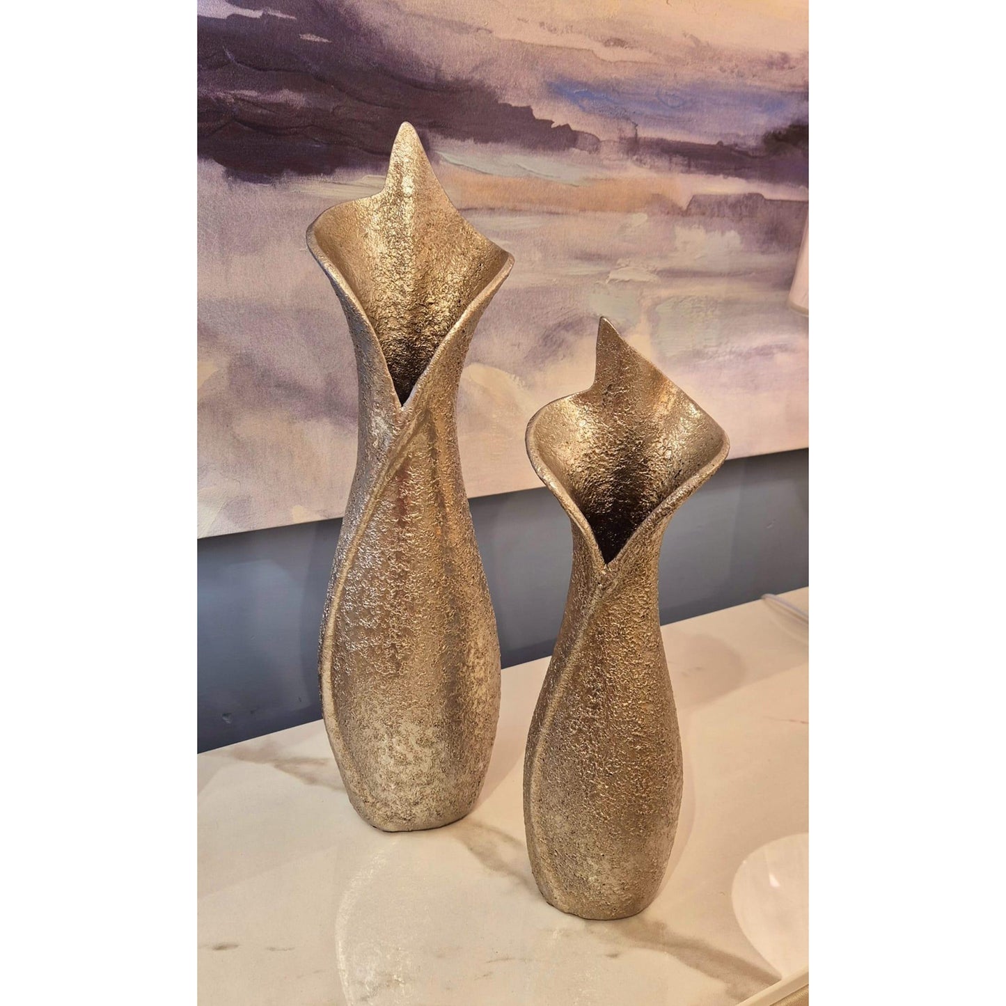 Coppia Vasi Boccioli 12x40H - 15x52H cm