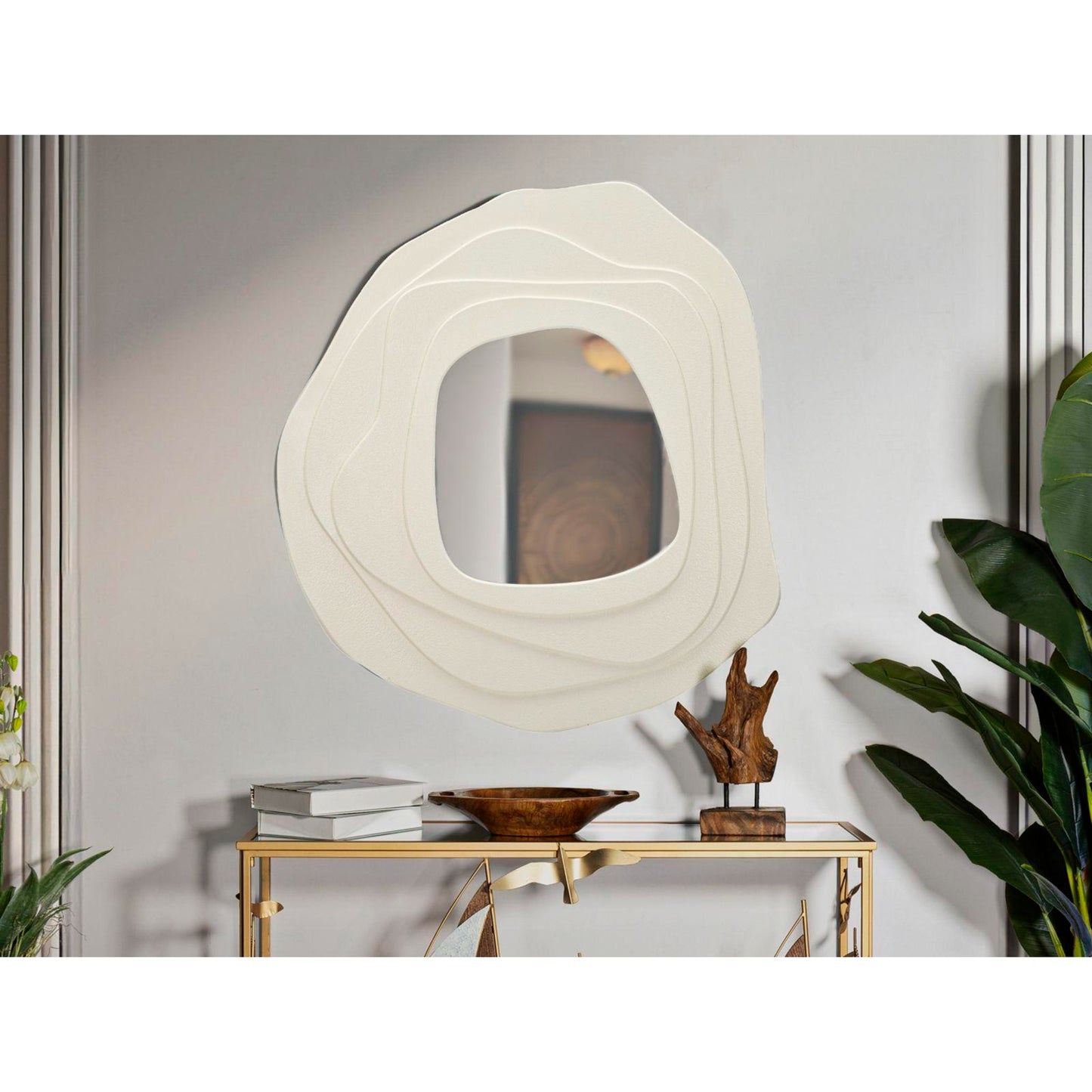 SPECCHIO DA MURO DALIA BIANCO CM 90X4X97
