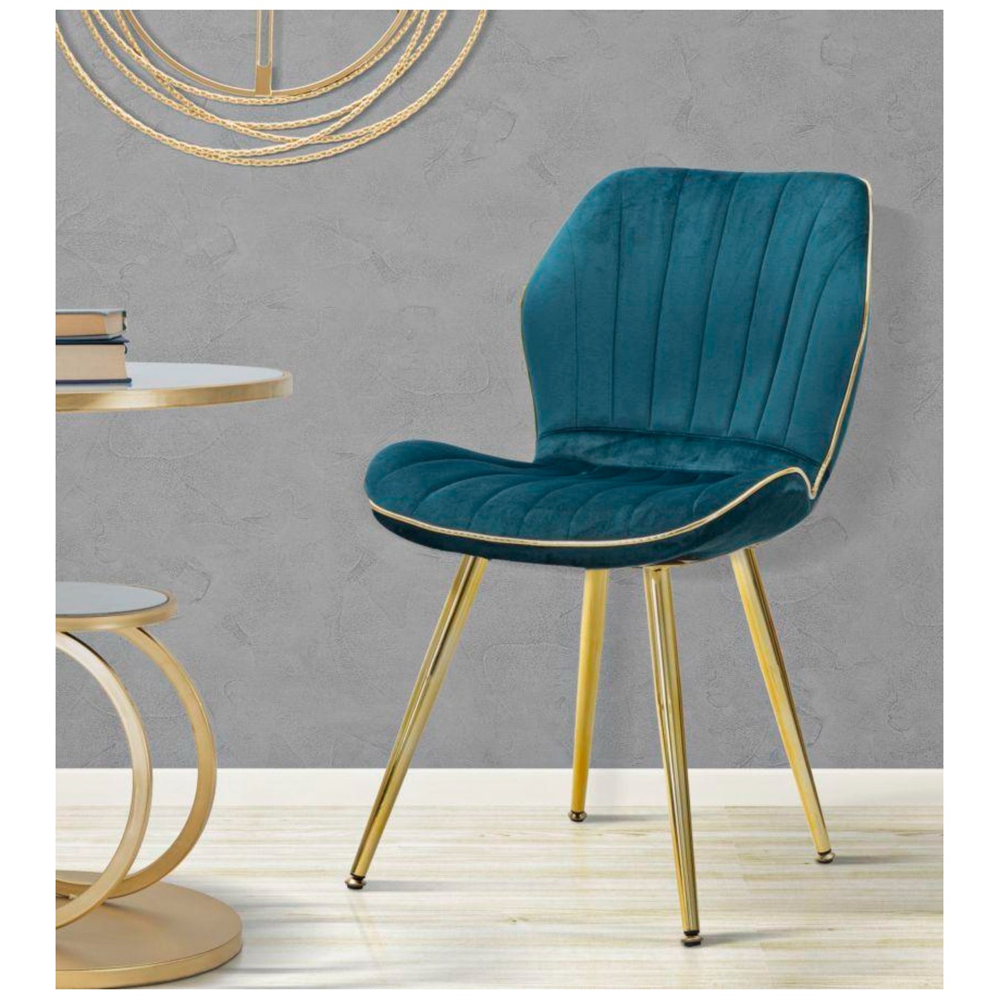 SEDIA PARIS SPACE OTTANIO /GOLD SET 2 PZ CM 46X58X77