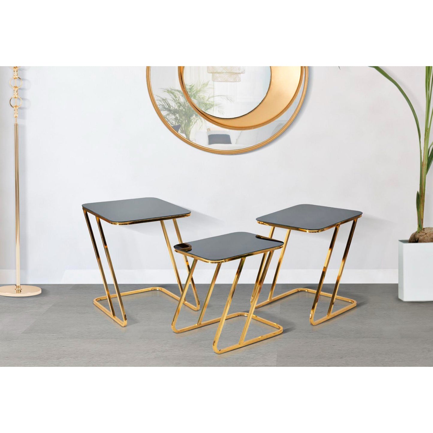 TAVOLINETTI SIMPLE SET 3PZ CM 44X50,5X55,5-39X49X51-34X47X45