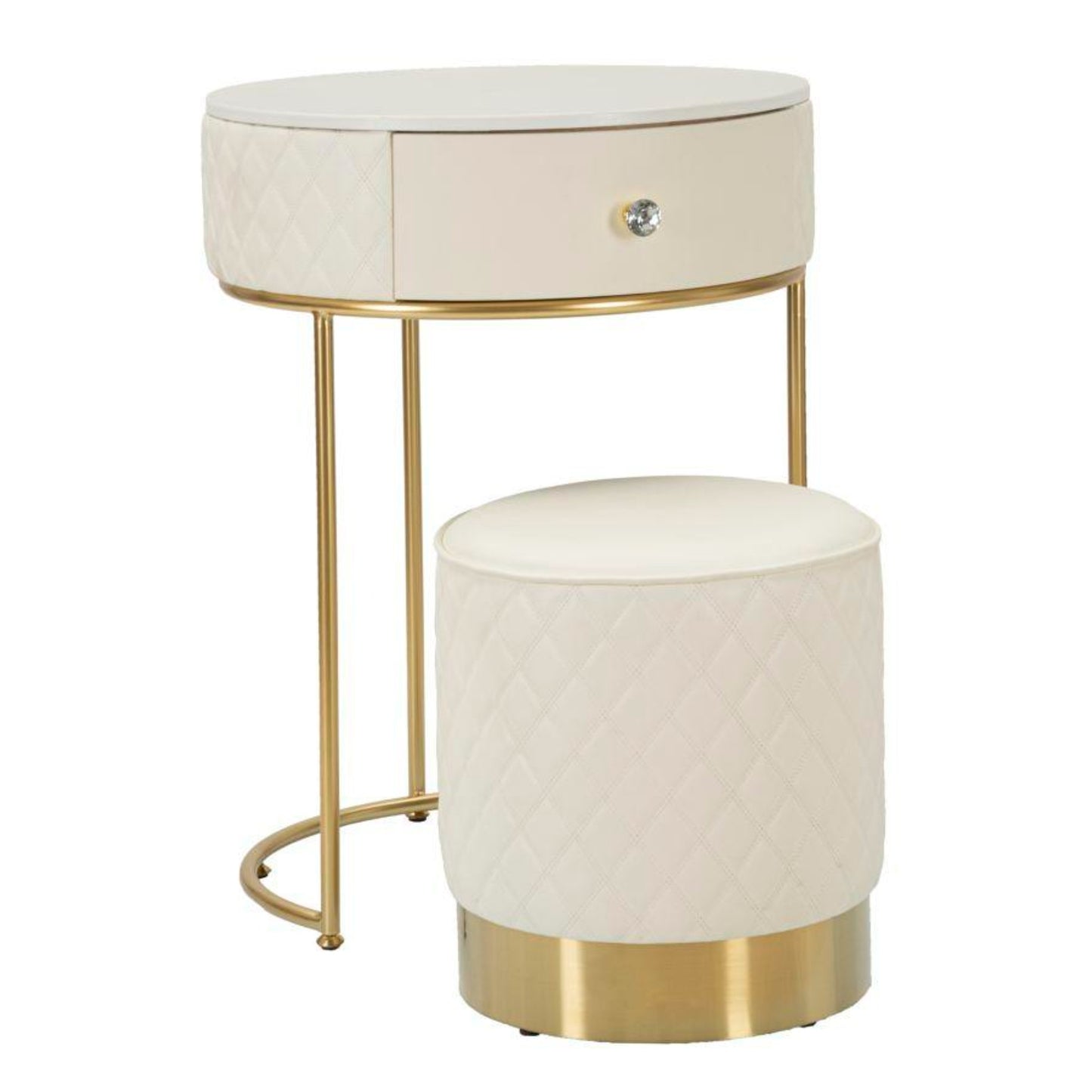 COMODINO/TOLETTA C/PUFF SHARON CM Ø 52X70 - Ø 36X39