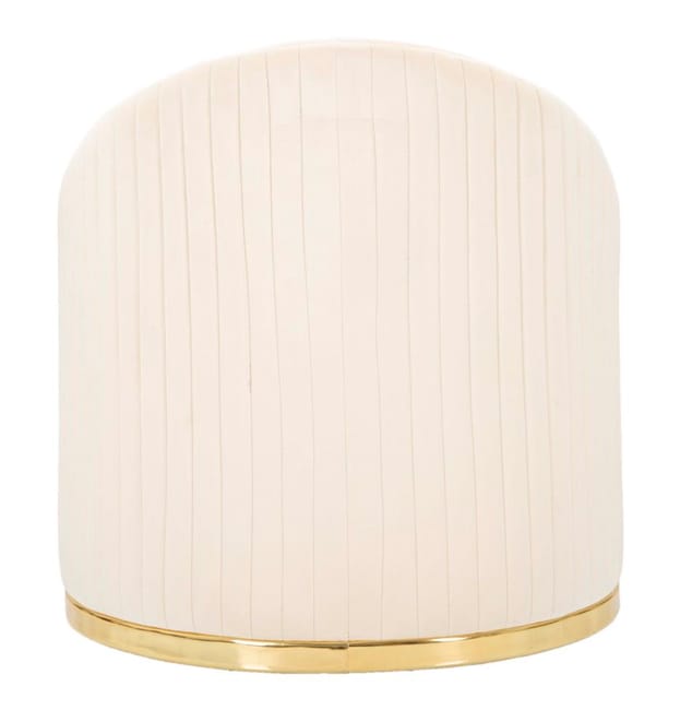 Poltrona in tessuto beige e dorata Ø cm 75x80
