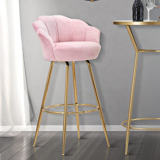 SGABELLO BAR VIENNA ROSA CM 55X53X110