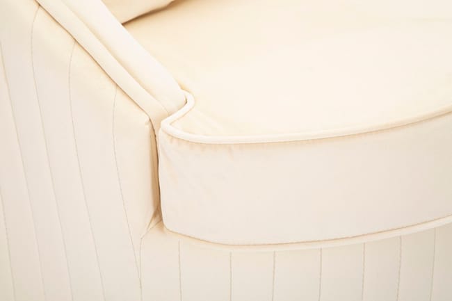 Poltrona in tessuto beige e dorata Ø cm 75x80