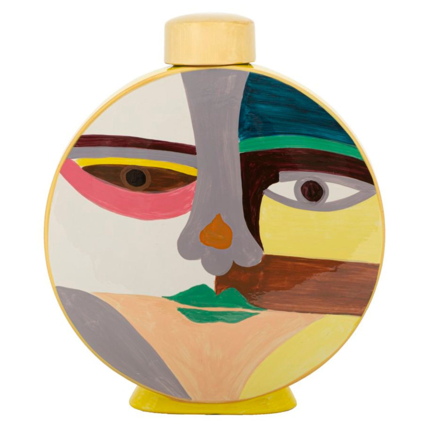 Vaso Piccassy Round in Ceramica Multicolore H 33 cm