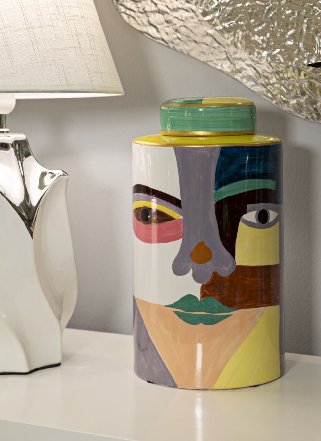 Vaso Piccassy Top in Ceramica Multicolore H 33 cm