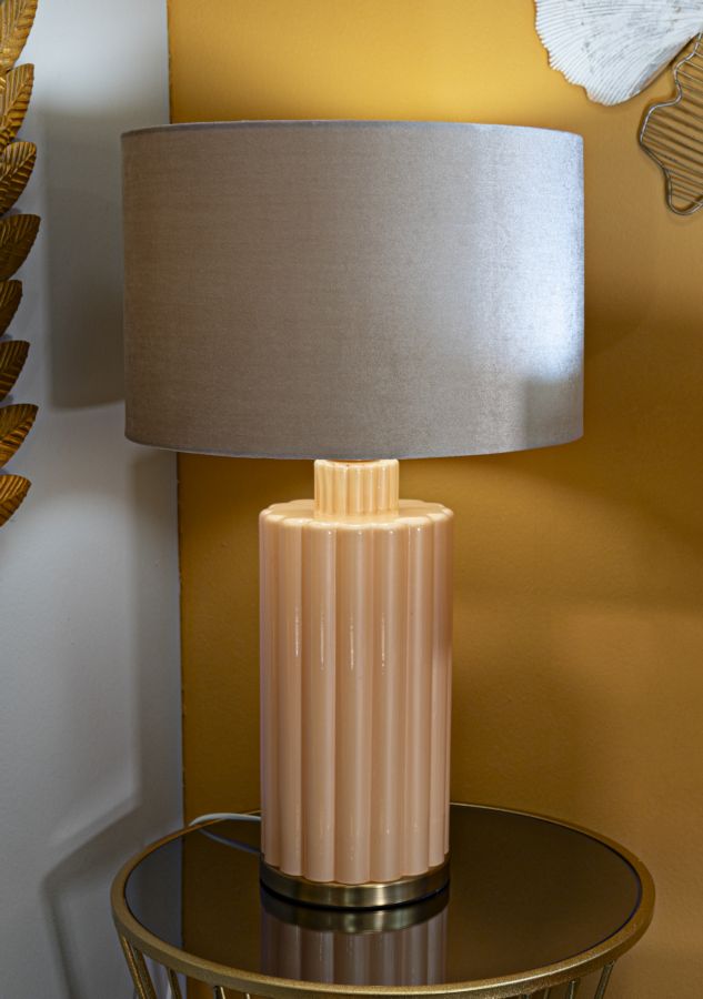 Lampada da tavolo “Perly – D” Ø 40,5 × 69,5 cm – design elegante in vetro perlato