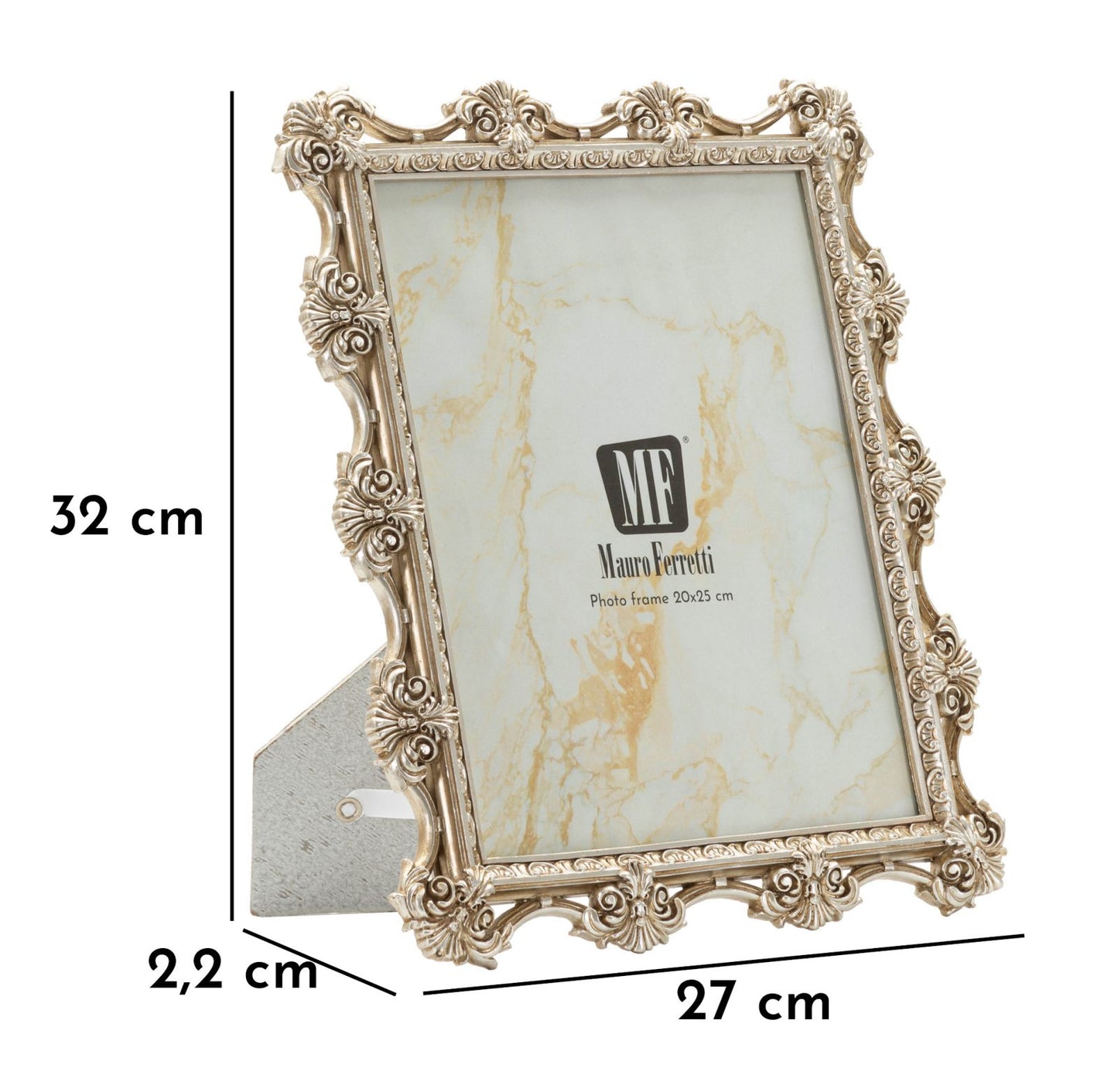 Cornice “Florence” 27 × 2,2 × 32 cm (foto 20 × 25 cm) – design barocco elegante