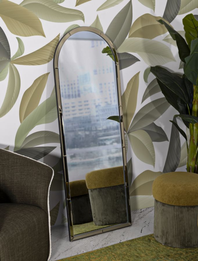 SPECCHIO DA MURO BAKU ORO CM 55X2X150 (MISURA SPECCHIO CM 49X144)