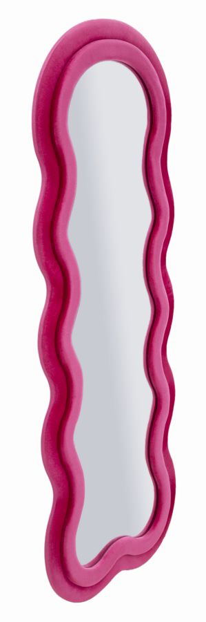 Specchio da Muro Miki Velluto Fuxia 60x160 cm – Cornice Imbottita per un Tocco Vivace