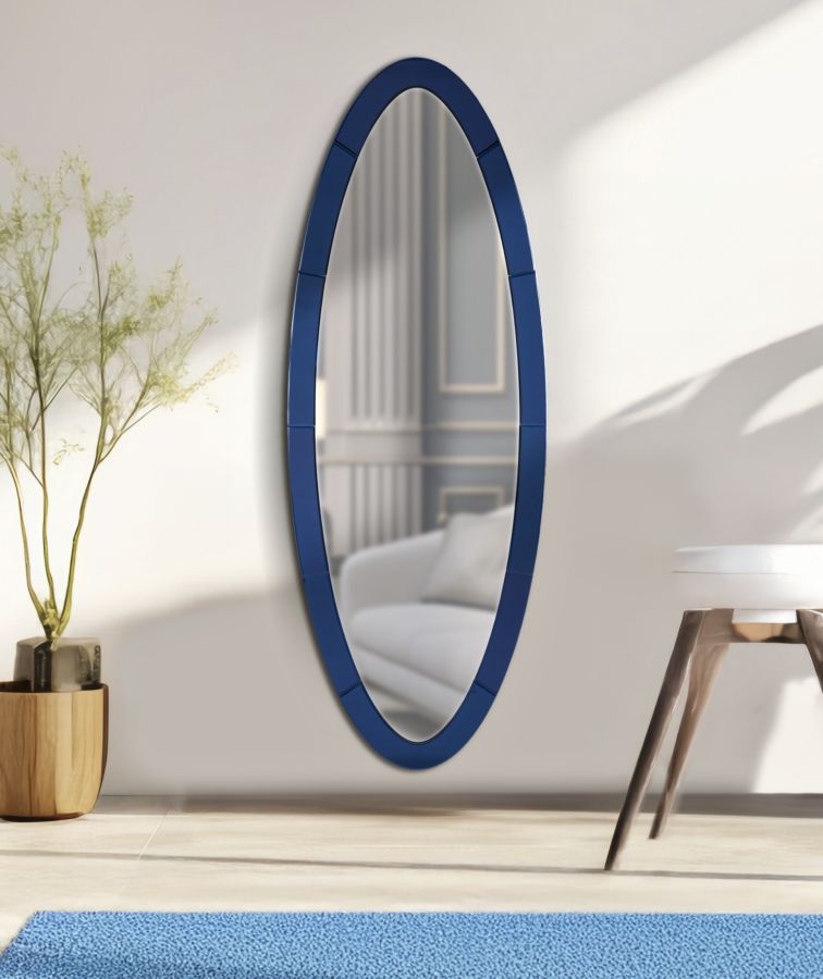 SPECCHIO DA MURO AMMAN BLU CM 55X2X150 (MISURA SPECCHIO CM 42,5X137,5)