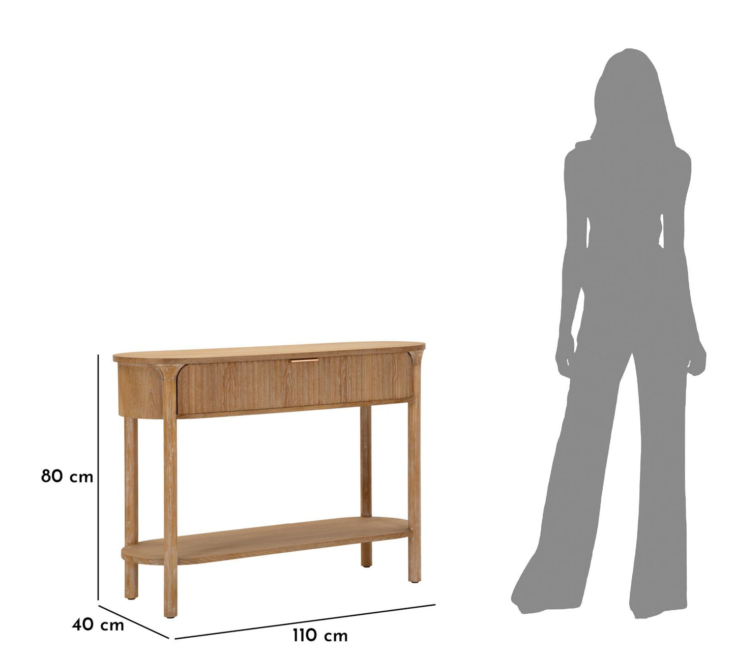 Console Goteborg in Legno Naturale 110x40x80 cm