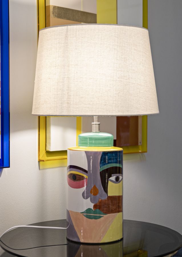 Lampada da tavolo “Piccassy Color” Ø 40 × 65 cm – design artistico multicolore