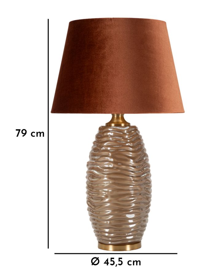 Lampada da tavolo “Praga – B” Ø 45,5 × 79 cm – design moderno con base vetro