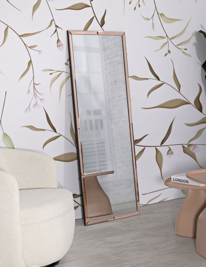SPECCHIO DA MURO RIYAD ROSA CM 55X2X150 (MISURA SPECCHIO CM 49X143,5)