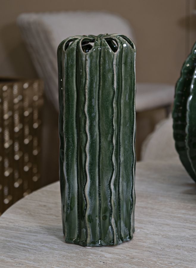 Vaso Cactus Tall in Ceramica Verde H 31,5 cm – Mauro Ferretti