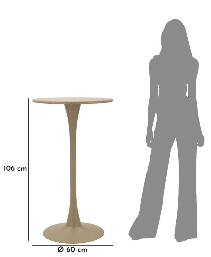 TAVOLO BAR ALASKA CREMA CM diam 60x106H cm
