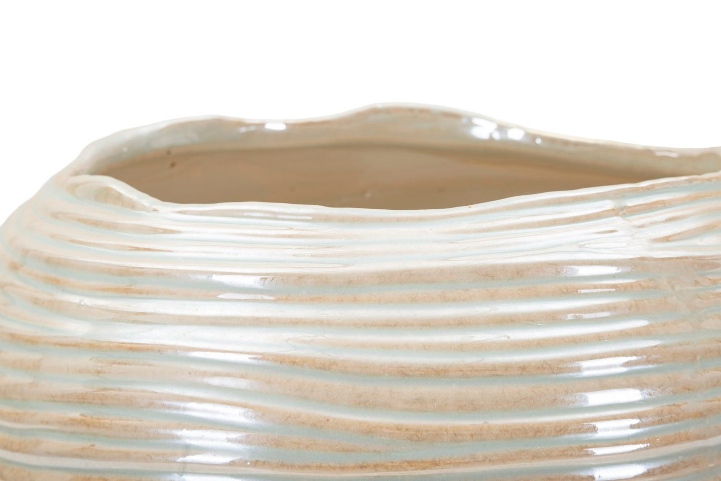 Vaso Perly Round Ø27x24 cm – Vaso Decorativo con Finitura Opaca Effetto Perla