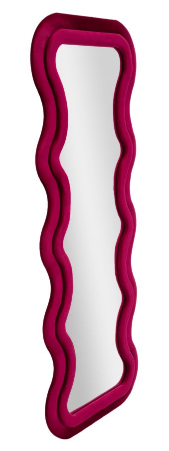 Specchio da Muro Emily Velluto Fuxia 60x160 cm – Stile Audace con Cornice Imbottita