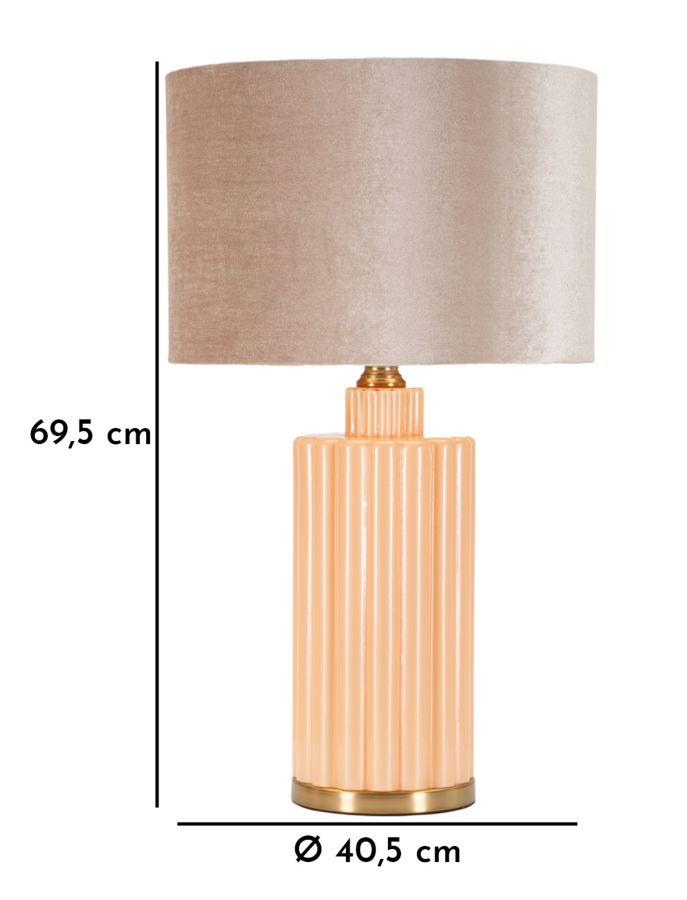 Lampada da tavolo “Perly – D” Ø 40,5 × 69,5 cm – design elegante in vetro perlato