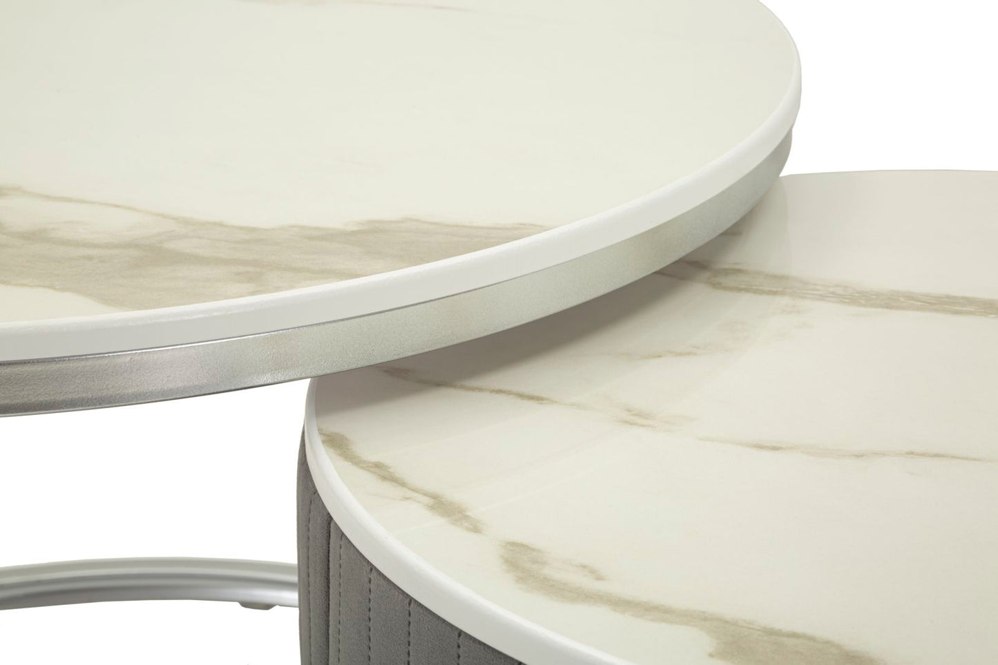 TAVOLI DA CAFFE' GREYS COPPIA CM Ø 70X45-50X40