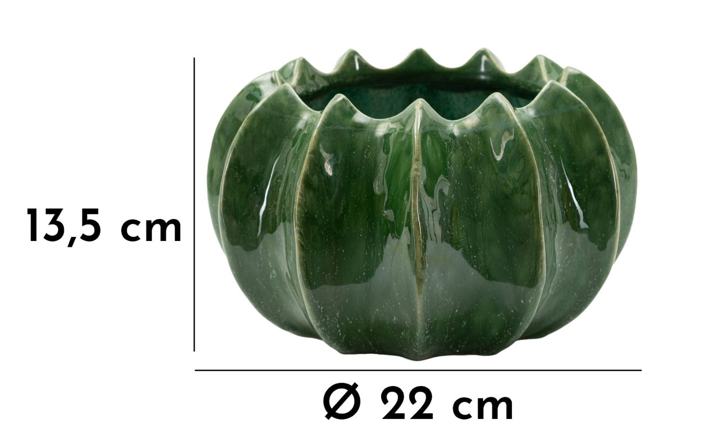 Cachepot Cactus Ø 22x13,5 cm – Contenitore Decorativo con Effetto Naturale