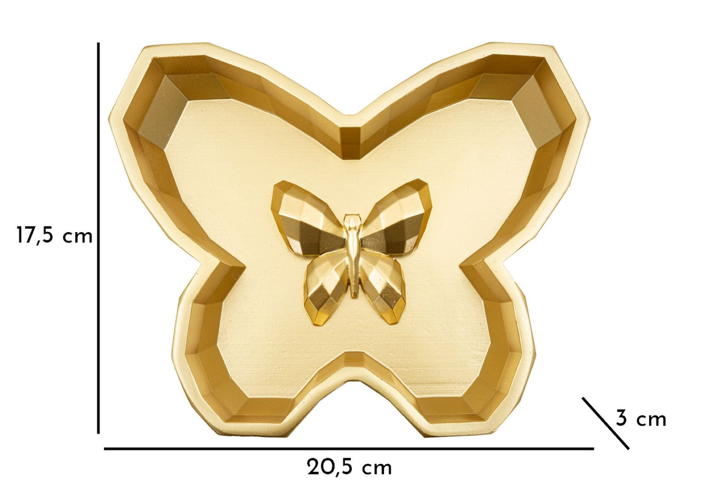 Svuotatasche Butterfly in Metallo Decorativo 20,5x17,5x3 cm