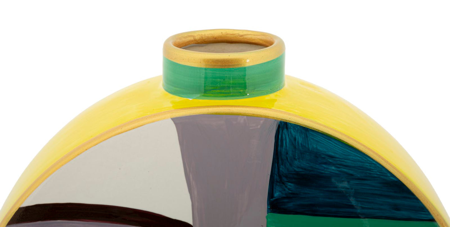 Vaso Piccassy Round in Ceramica Multicolore H 28 cm – Mauro Ferretti