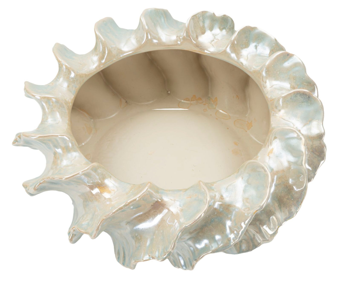 Cachepot Perly Ø43x16 cm – Portavaso Decorativo con Finitura Effetto Perla Opaca