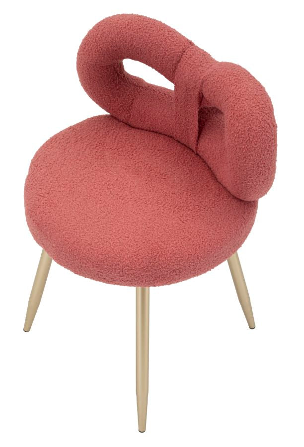 Sedia Mini Ilary Rosa in Velluto e Metallo H 67 cm