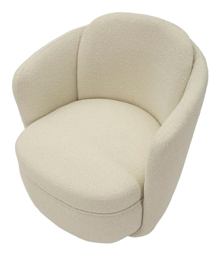 POLTRONA GIREVOLE TORINO CREMA CM 70X72X75 (ALTEZZA SEDUTA CM 44,5)
