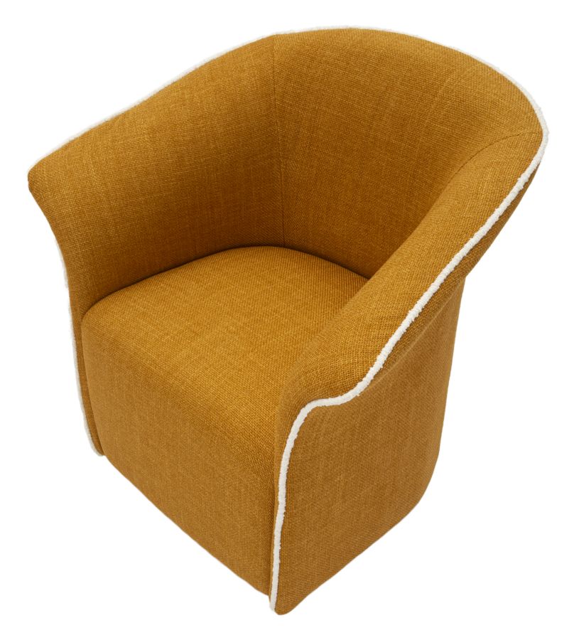POLTRONA GIREVOLE SIENA SENAPE CM 83,5X66X80 (SEDUTA ALTEZZA CM 42) codice 142866000S