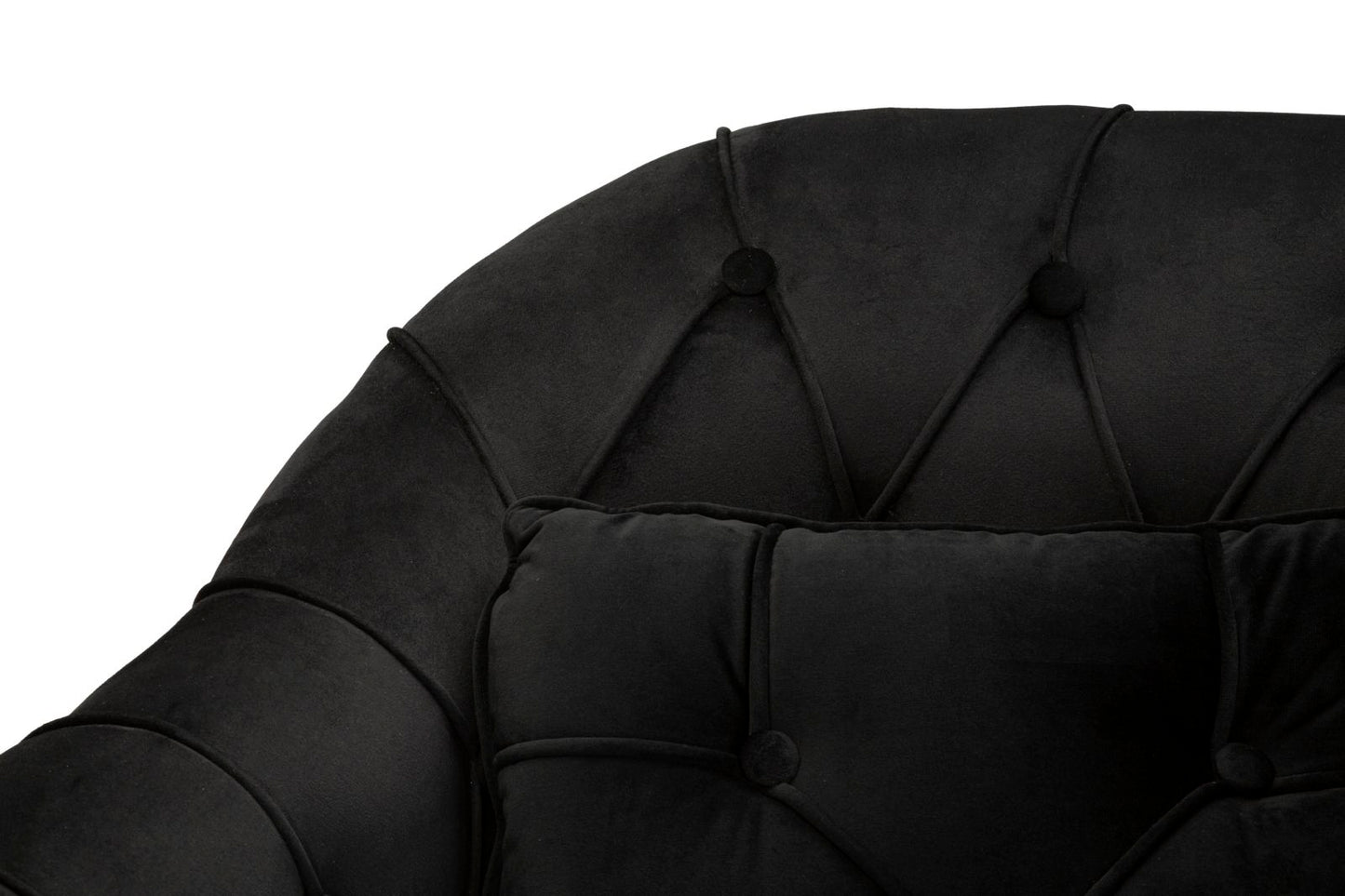 Divanetto Budapest Nero con Cuscini in Tessuto e Metallo L 130 cm