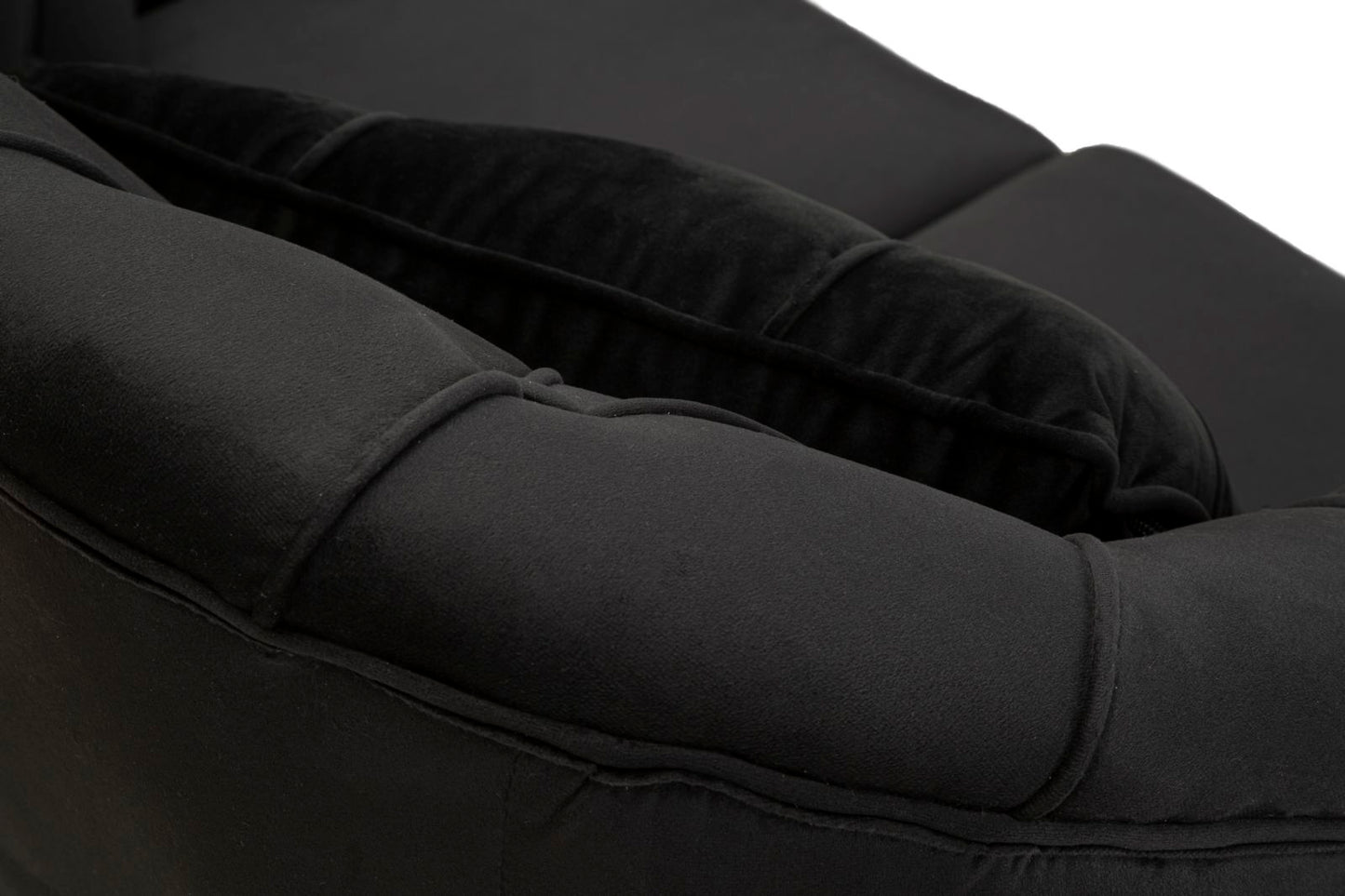 Divanetto Budapest Nero con Cuscini in Tessuto e Metallo L 130 cm