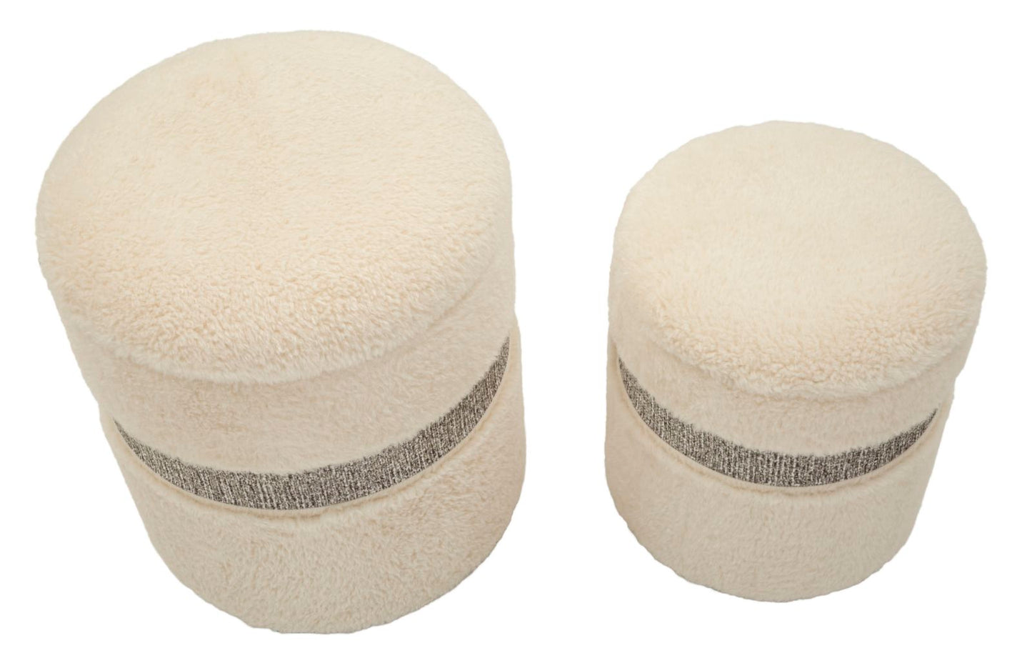 PUFF C/CONTENITORE SAINT-MORITZ CREMA SET 2 PZ CM Ø 40X47-32X38 codice 142869000C