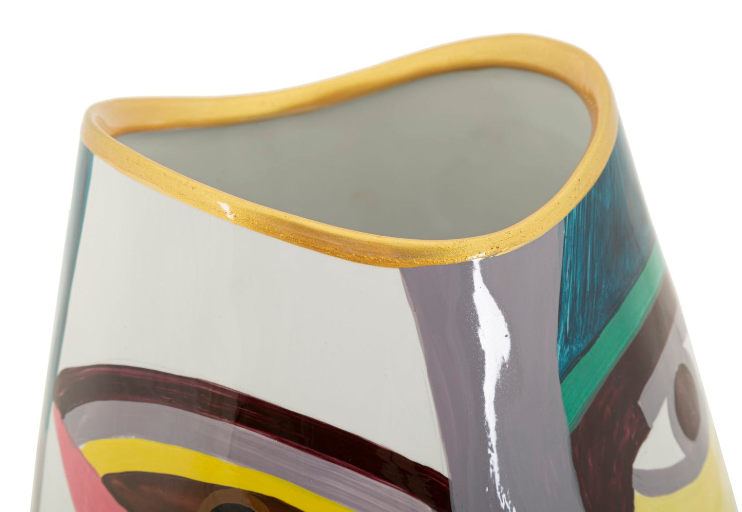 Vaso Piccassy Fat in Ceramica Multicolore H 24,5 cm