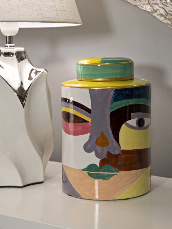 Vaso Piccassy Top in Ceramica Multicolore H 28 cm