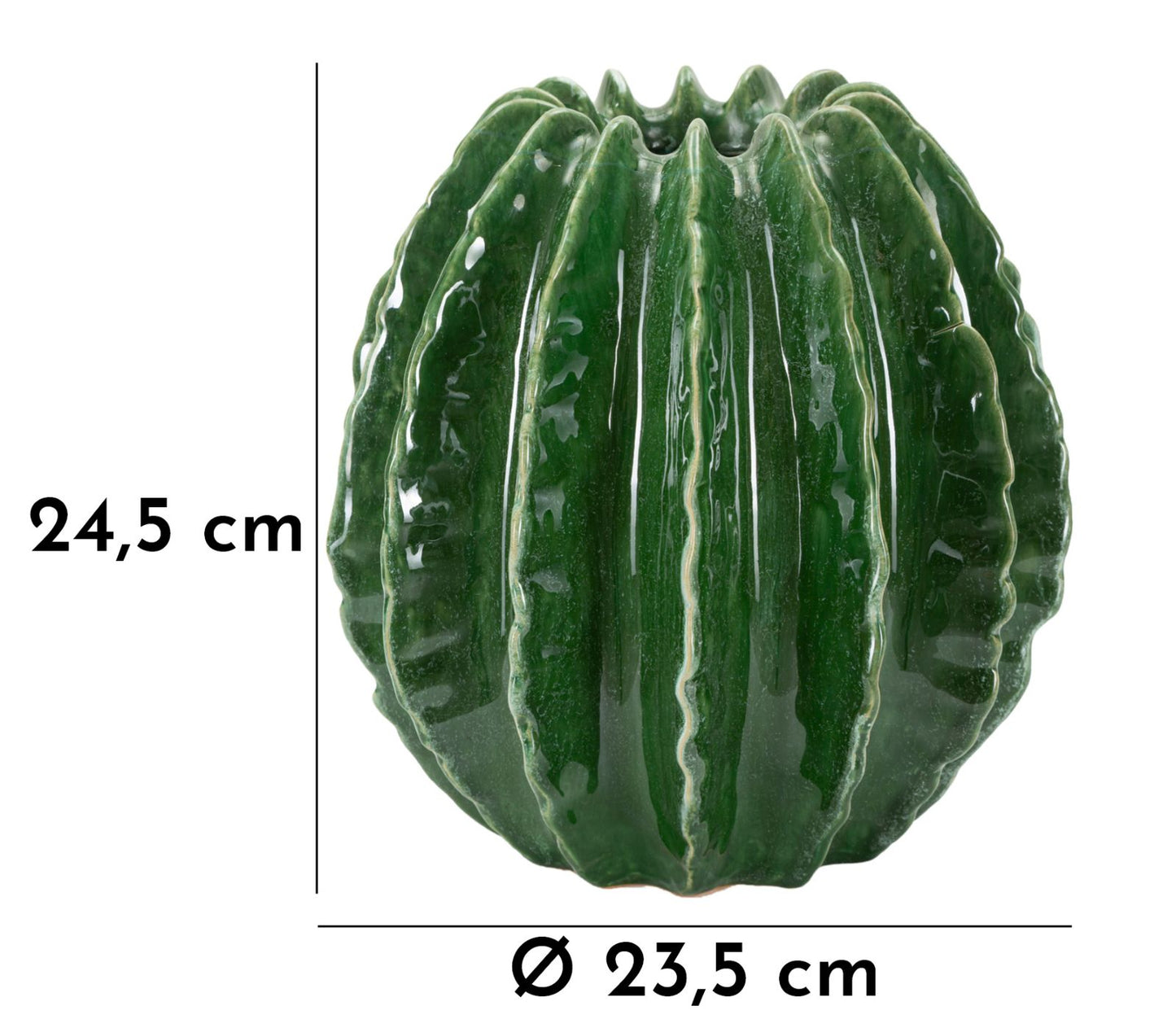Vaso Cactus Ball Ø 23,5x24,5 cm – Vaso Decorativo con Finitura Naturale Opaca