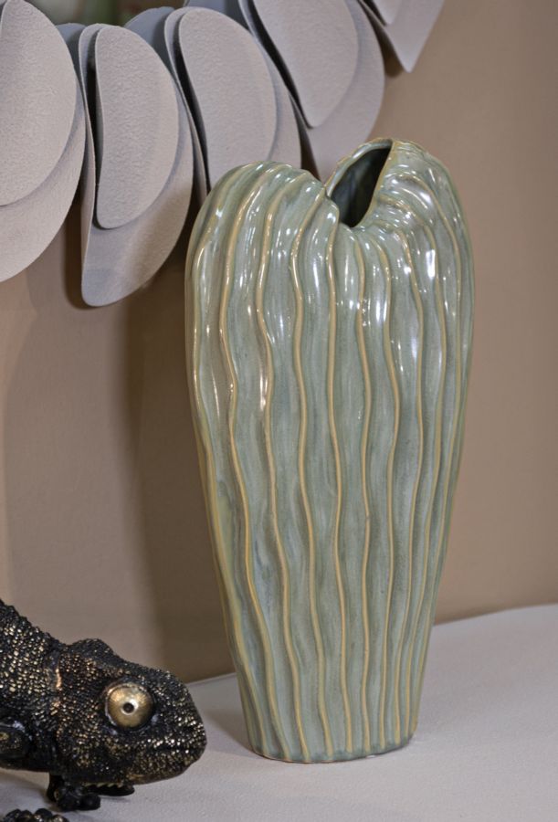 Vaso Venice 22x10x39 cm – Vaso Decorativo Verticale con Finitura Lucida