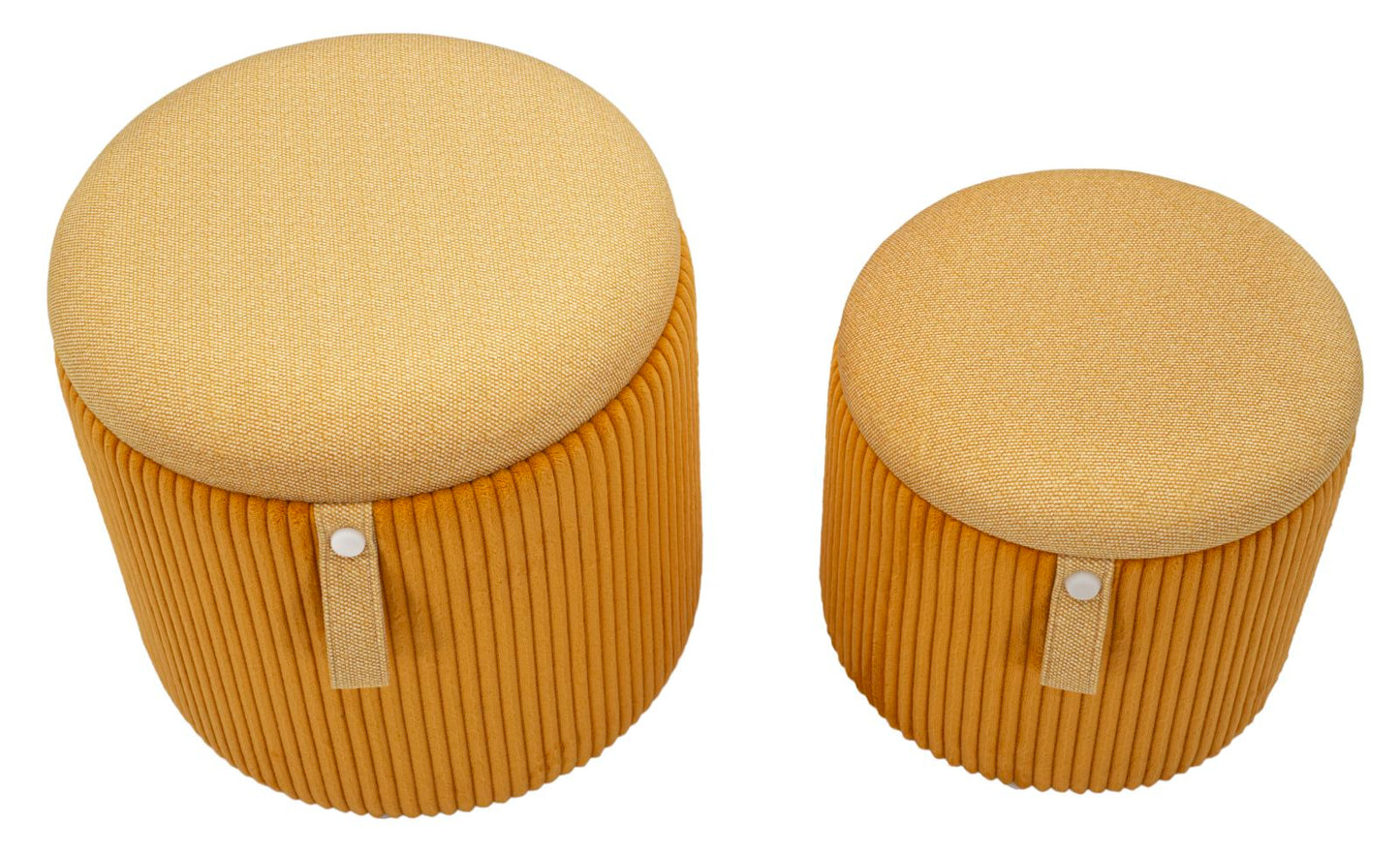 PUFF C/CONTENITORE BOLZANO SENAPE SET 2 PZ CM Ø 38X38-32X28 codice 142868000S