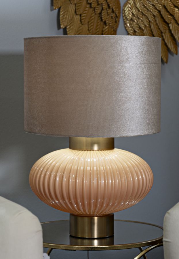 Lampada da tavolo “Perly – B” Ø 33 × 49 cm – vetro perlato con dettagli dorati
